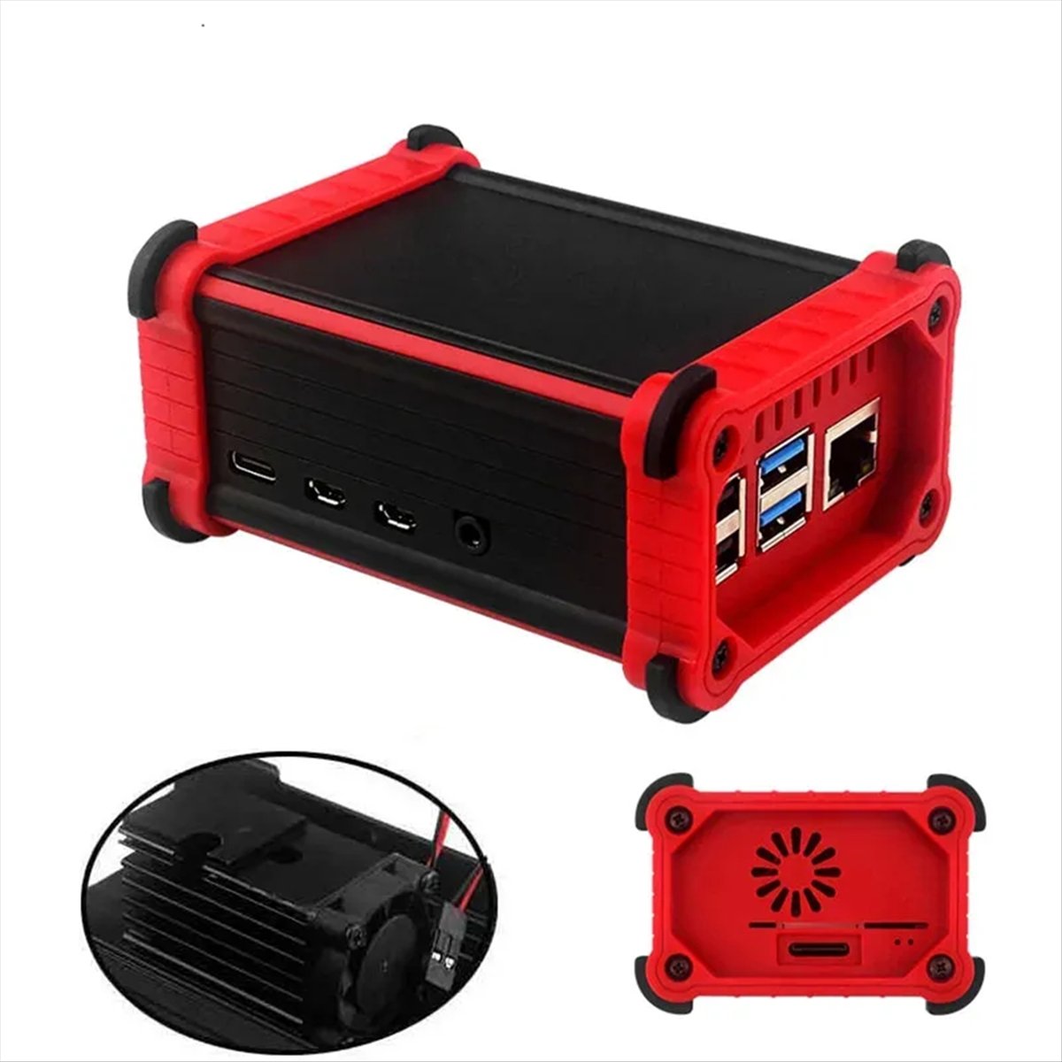 T1032C-For 4 Aluminum Case wit - đánh giá và giá Pi 4 Case