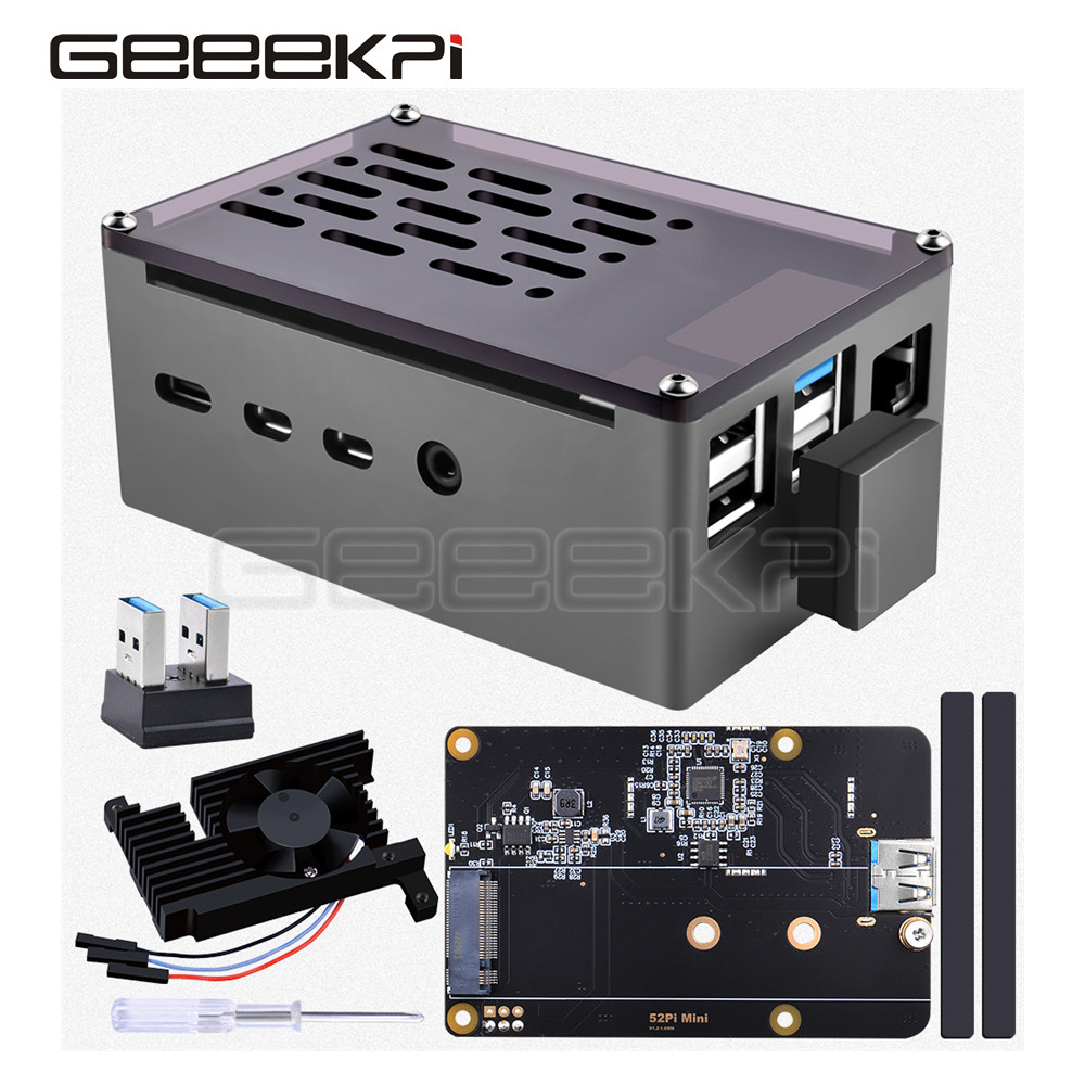 GeeekPi Nhôm Gạch Ốp Lưng Vỏ Đ - đánh giá và giá Pi 4 Case